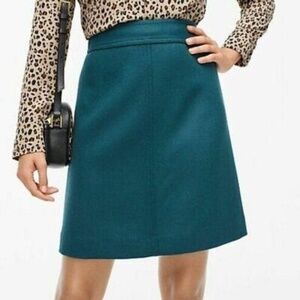 J Crew mini princess mini wool pencil skirt in teal (size 00)